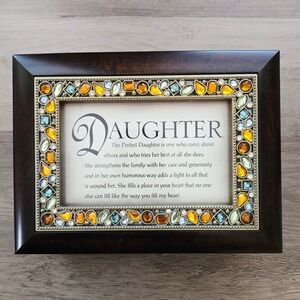 Cottage Garden Daughter Music Box What A Wonderful World Jewel Keepsake Gift NEW